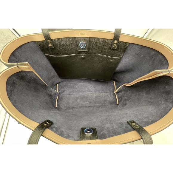 $1690 NEW CHLOE BLACK LEATHER TOTE BAG SHOPPER PURSE NWT - Picture 10 of 13